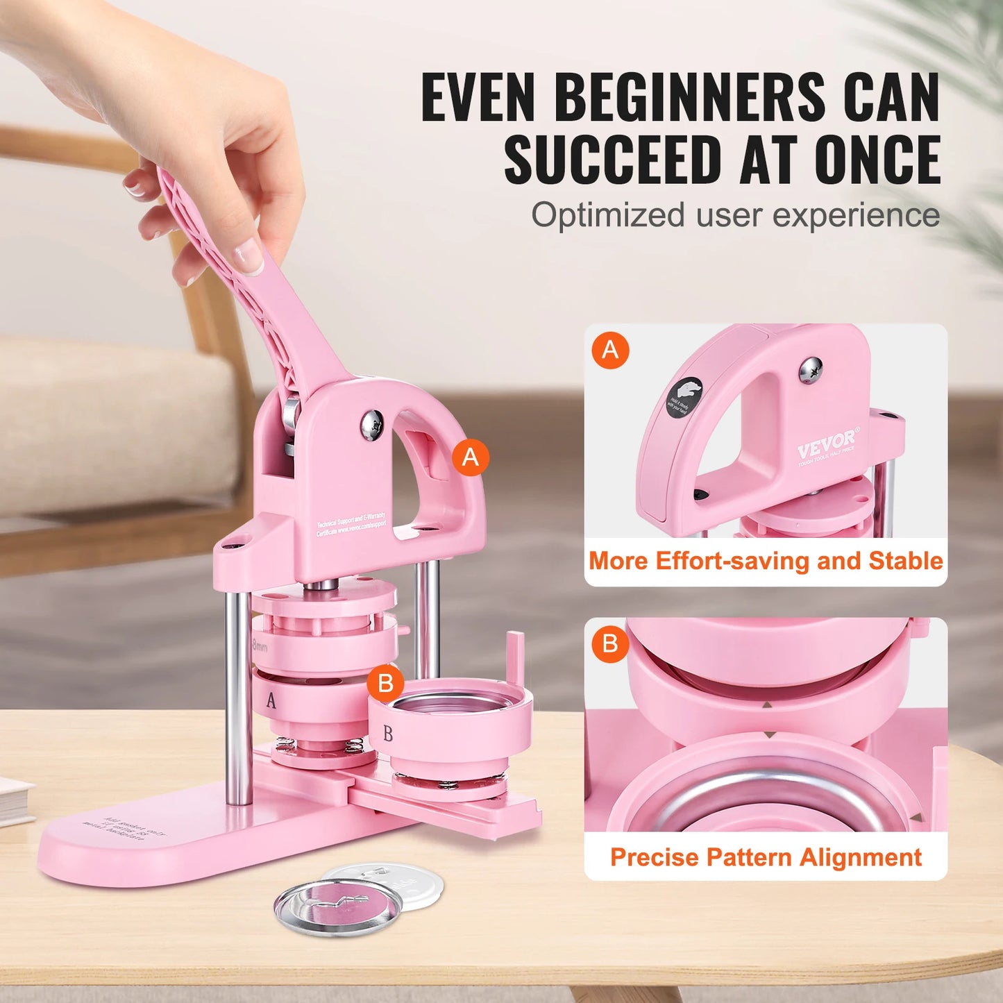 SucceBuy 3 In 1 Button Maker Machine With Panda Magic Book A Includes 25 32 58 Mm Dies For DIY Badges-A
