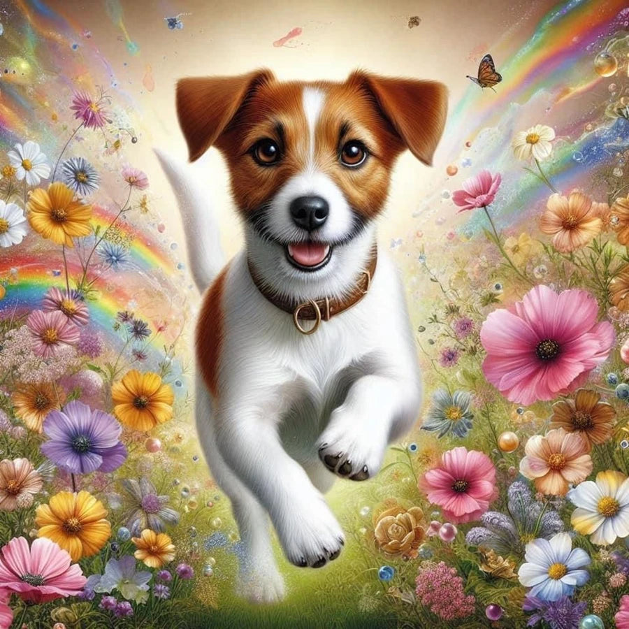 5D Diamond Art Painting Jack Russell Terrier Mosaic Kit A Full Pasting Area Includes Canvas Tools-A