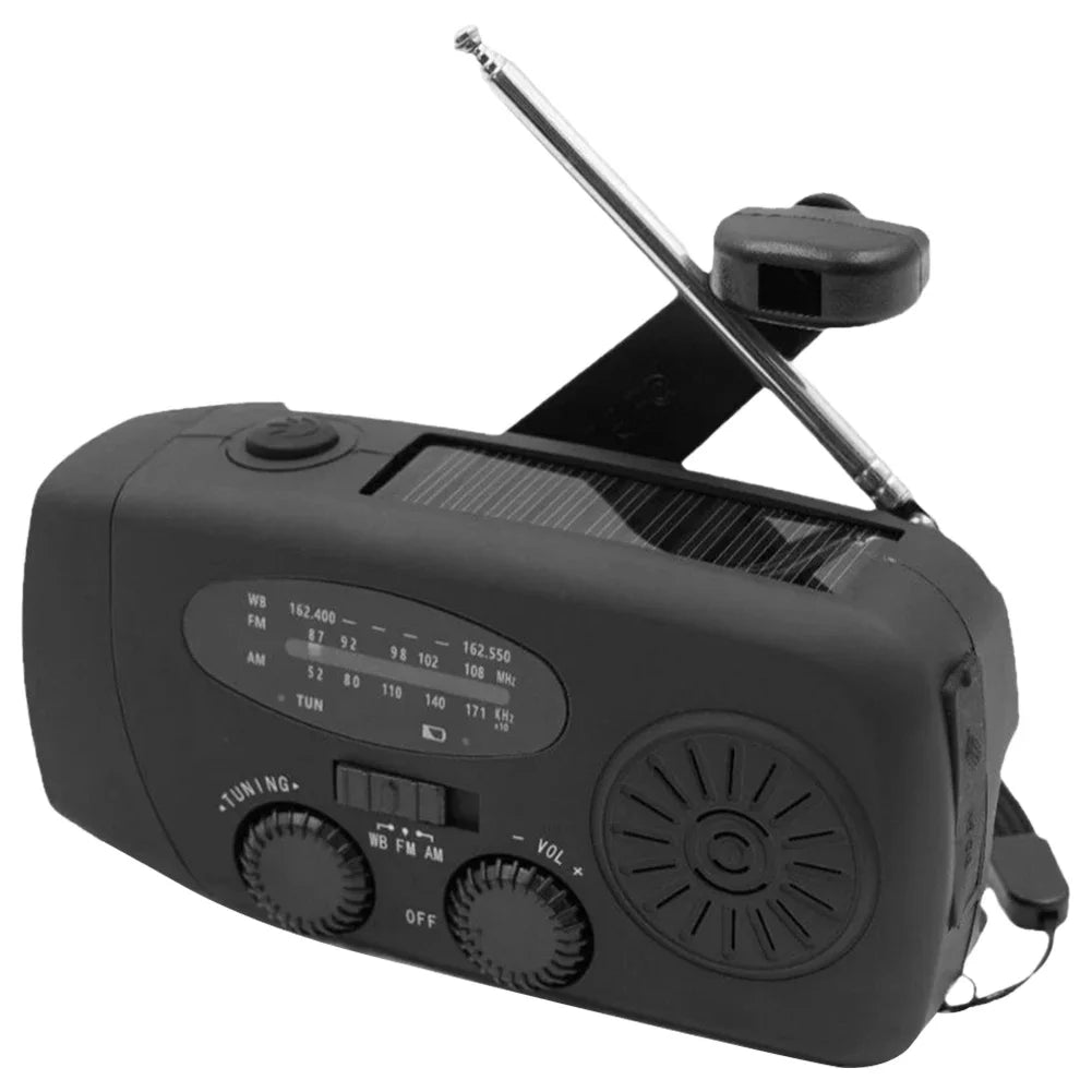 ANENG Portable Emergency Crank Radio With Solar Power And Flashlight