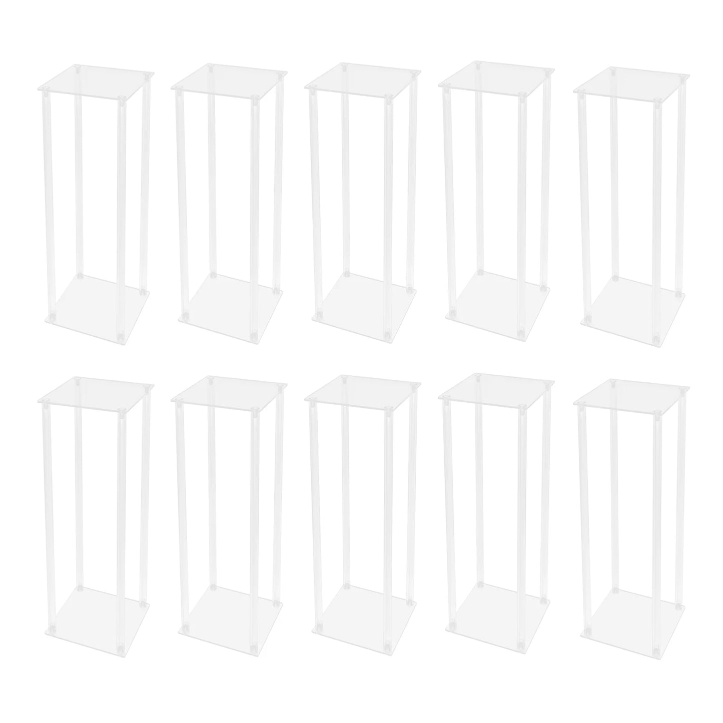 Clear Acrylic Flower Display Stand Set 10 Pieces Geometric Centerpieces for Weddings and Events-A