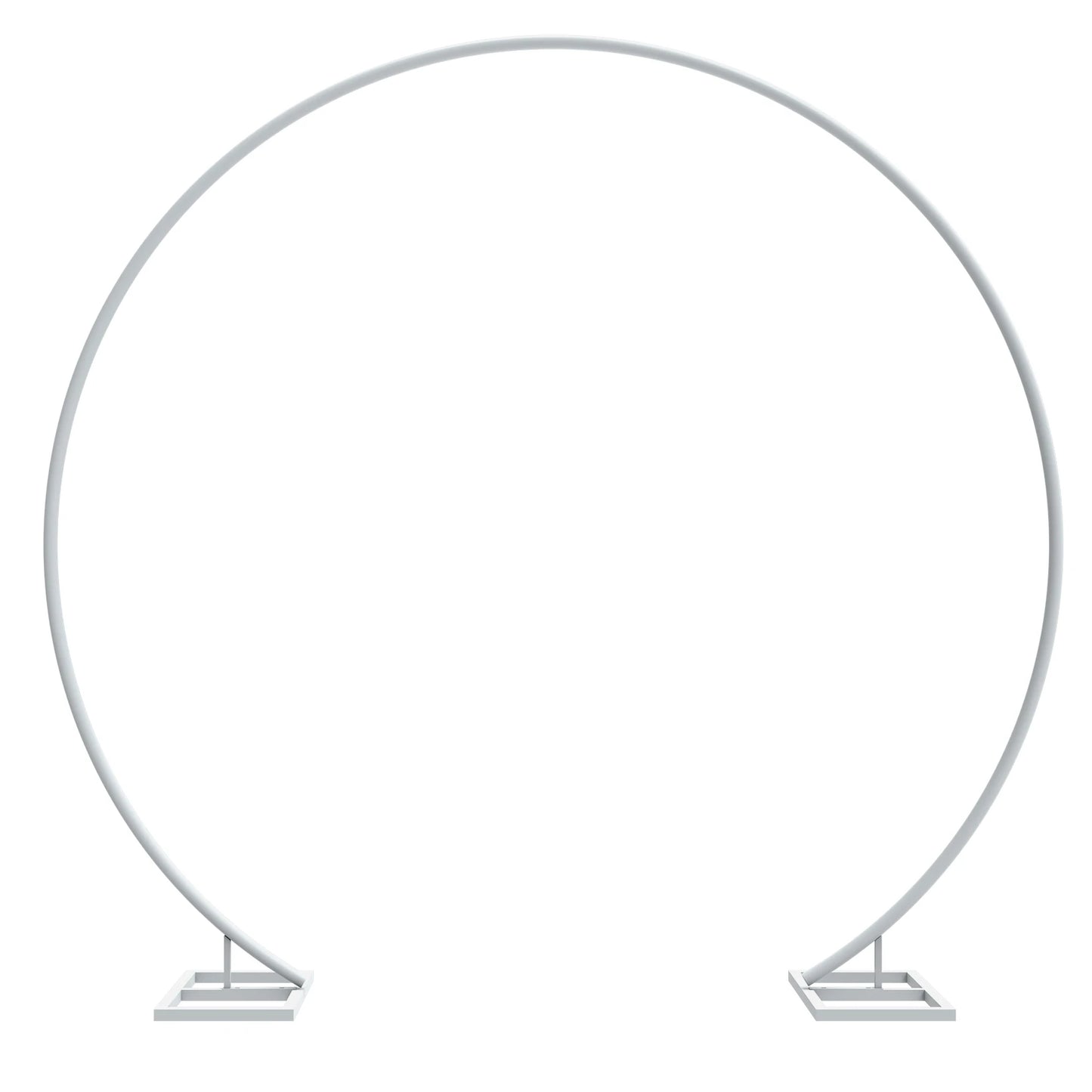 Round Iron Wedding Arch Backdrop Stand White Wrought Iron Metal Frame For Ceremony And Photo Backdrop Rust Resistant-A