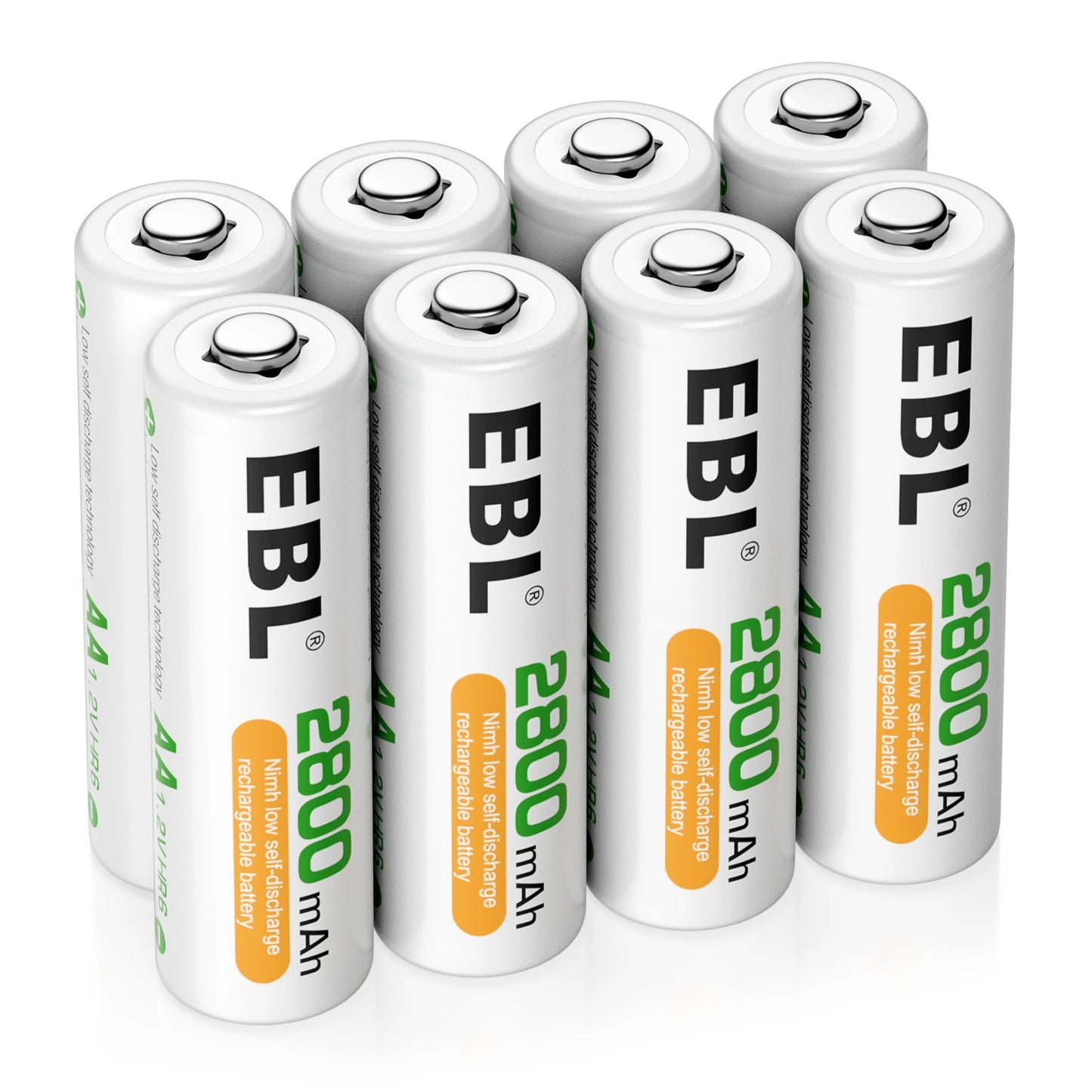 EBL AA NiMH Rechargeable Batteries 1.2V 2800mAh High Drain For Digital Cameras And Gadgets-A