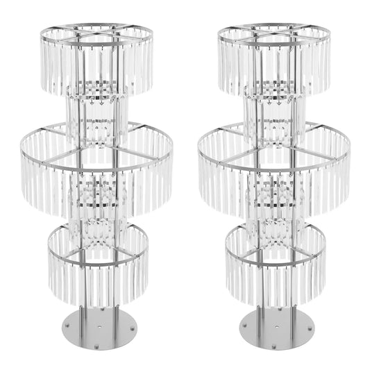 Bymaocar 2 Piece 5 Tier Crystal Vase Table Centerpiece Wedding