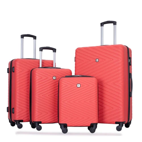 Travelhouse 4 Piece ABS Luggage Set With Spinner Wheels And TSA Locks Hardside Waterproof Suitcases-A