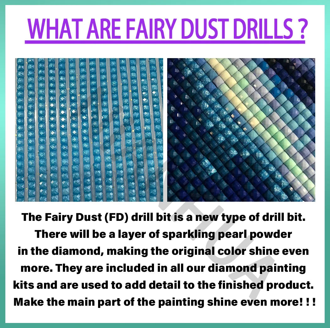 Potdemiel Fairy Dust DIY 5D Diamond Painting Dream Castle Mosaic Full Drill Square Or Round Diamonds-A