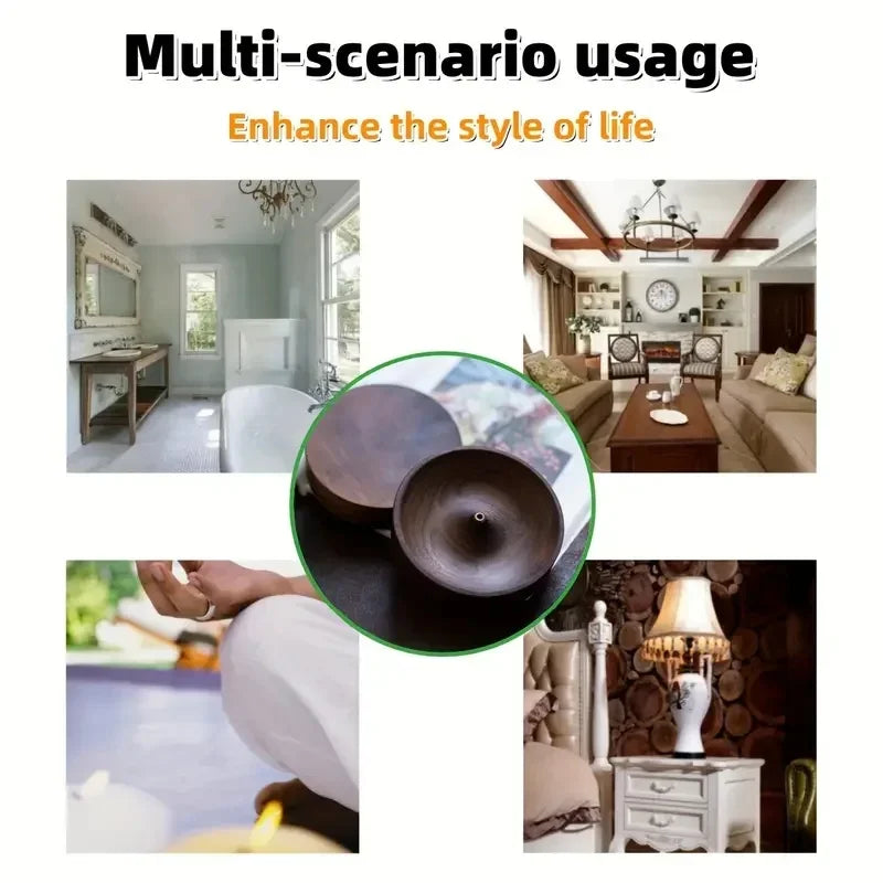 Wooden Incense Burner Handmade Tray Walnut Agarwood Fragrance For Home Office