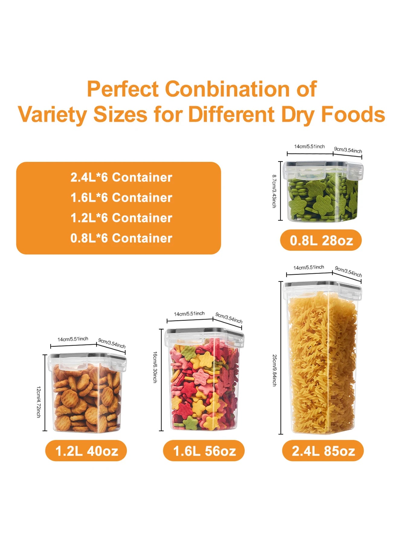 Sealed Food Storage Containers With Lids 48 Piece Pantry Jars Set For Dry Goods And Snacks-A