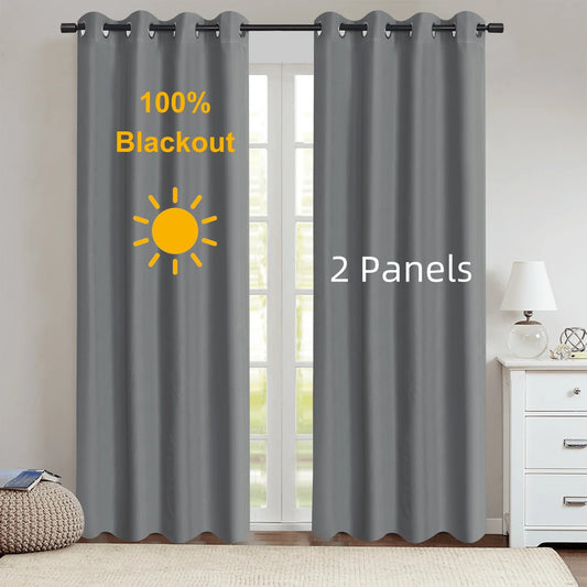 Modern Blackout Curtain With Coated Lining Two Pack For Bedroom And Living Room