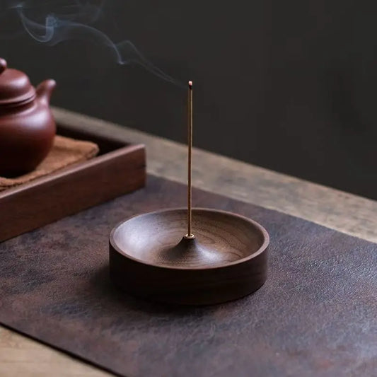 Wooden Incense Burner Handmade Tray Walnut Agarwood Fragrance For Home Office