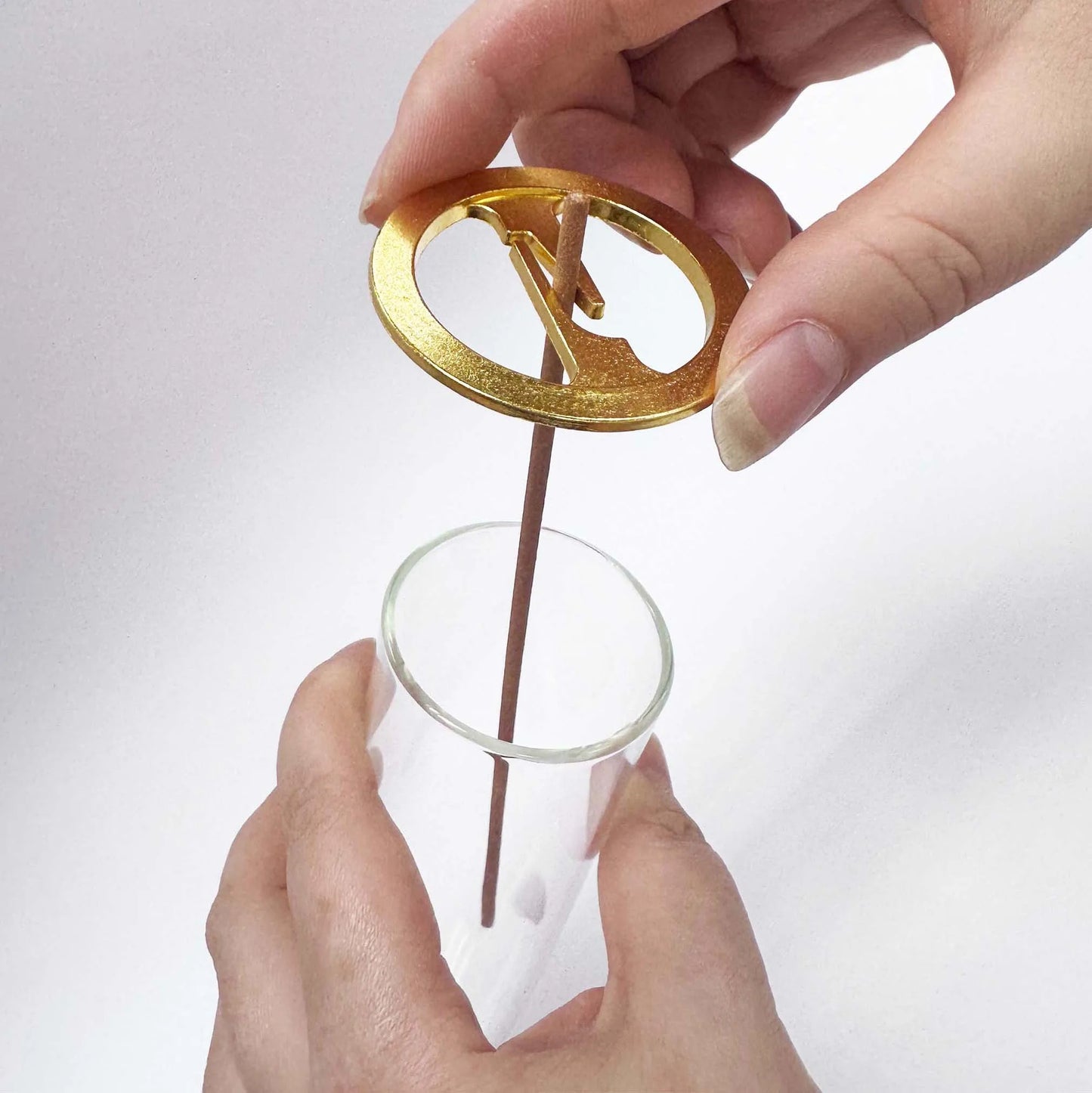 Zen Incense Stick Holder With Glass Ash Catcher Anti Flying Ash Containment Inverted Design-A
