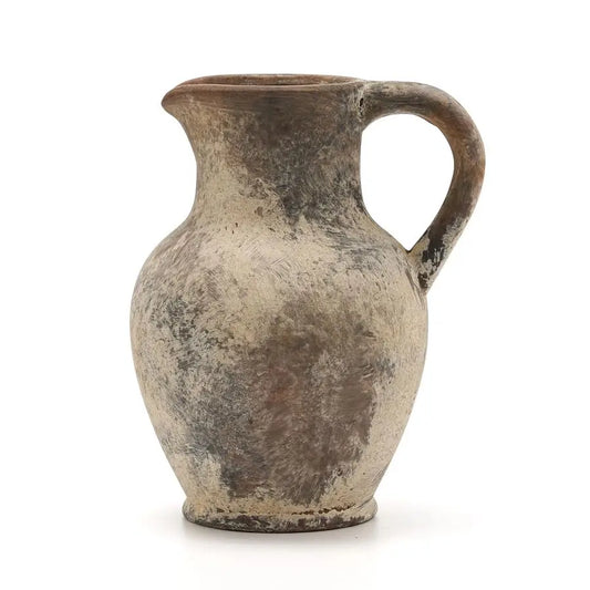 Ceramic Rustic Farmhouse Vase With Handle For Home Decor