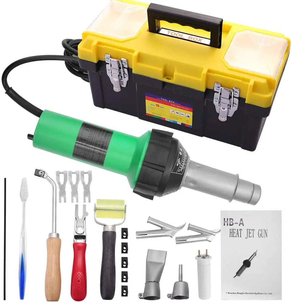 1600W Plastic Welder Hot Air Torch For PE PVC Repairs With Adjustable 20 To 600 Celsius Digital Display Seams-A