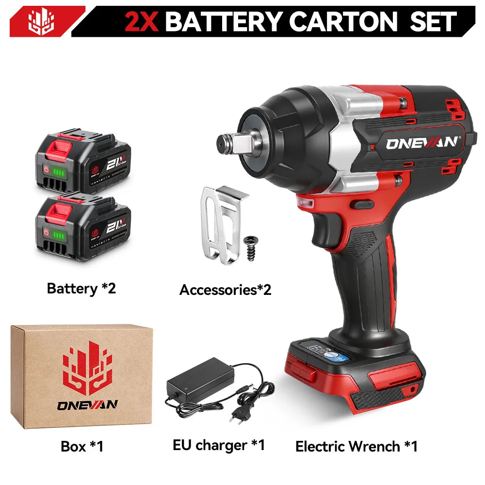 ONEVAN Brushless Electric Impact Wrench 1800 Nm Torque Cordless Tool A Stepless Speed Switch 0 To 7200 IPM-A
