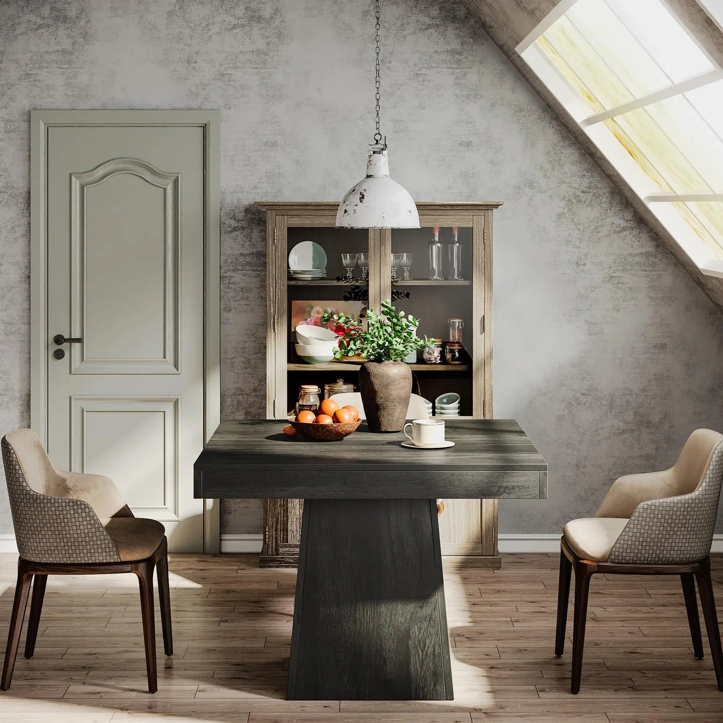 Tribesigns Square Dining Table Farmhouse Style for Small Spaces Kitchen Dining Room-A