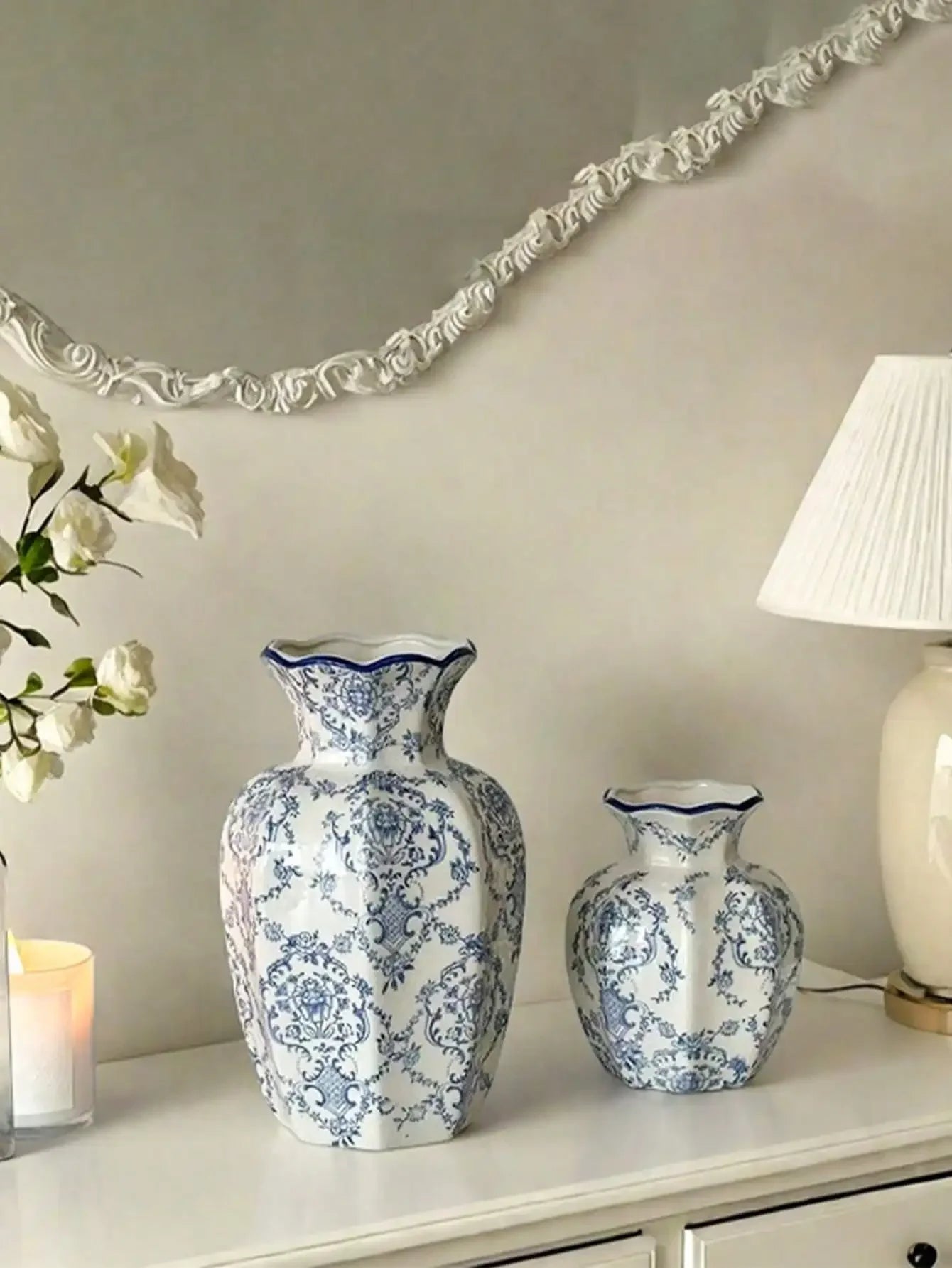 Porcelain Vase Chinese Retro Floral Decor For Living Room Multicolor Glaze Elegant Vintage Accent-A