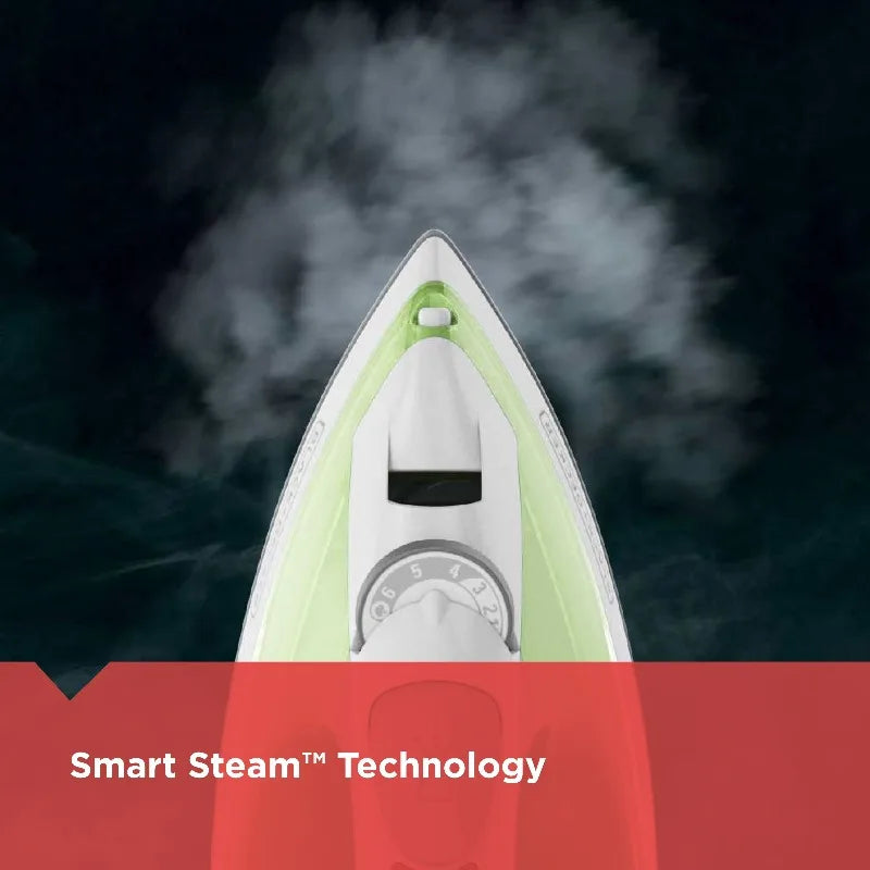 Easy Steam Compact Iron 1200W TrueGlide Nonstick Soleplate Auto Shut Off With SmartSteam Technology For Wrinkle Removal-A