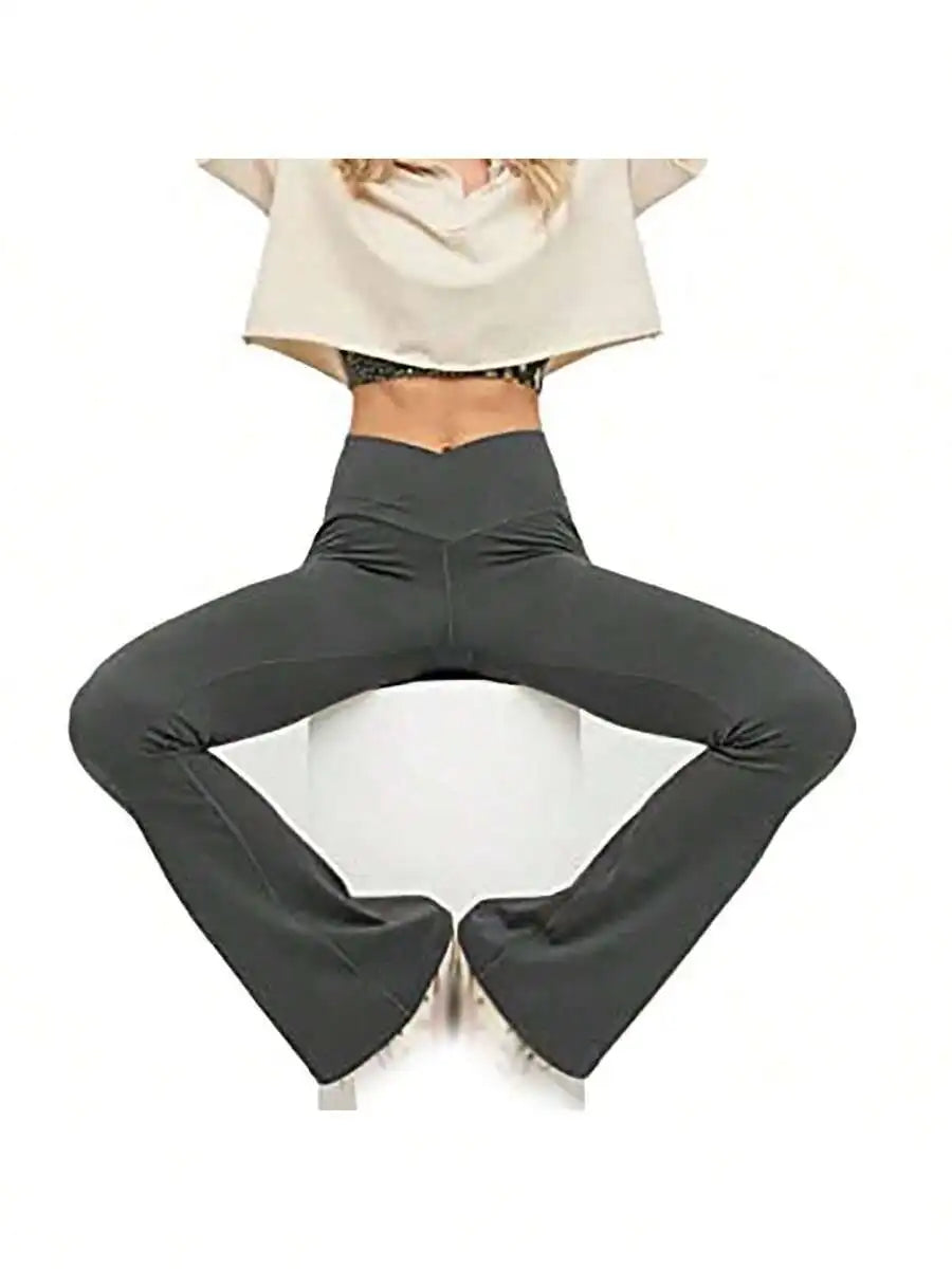 Women's High Waisted Flare Yoga Pants Soft Stretch Wide Leg