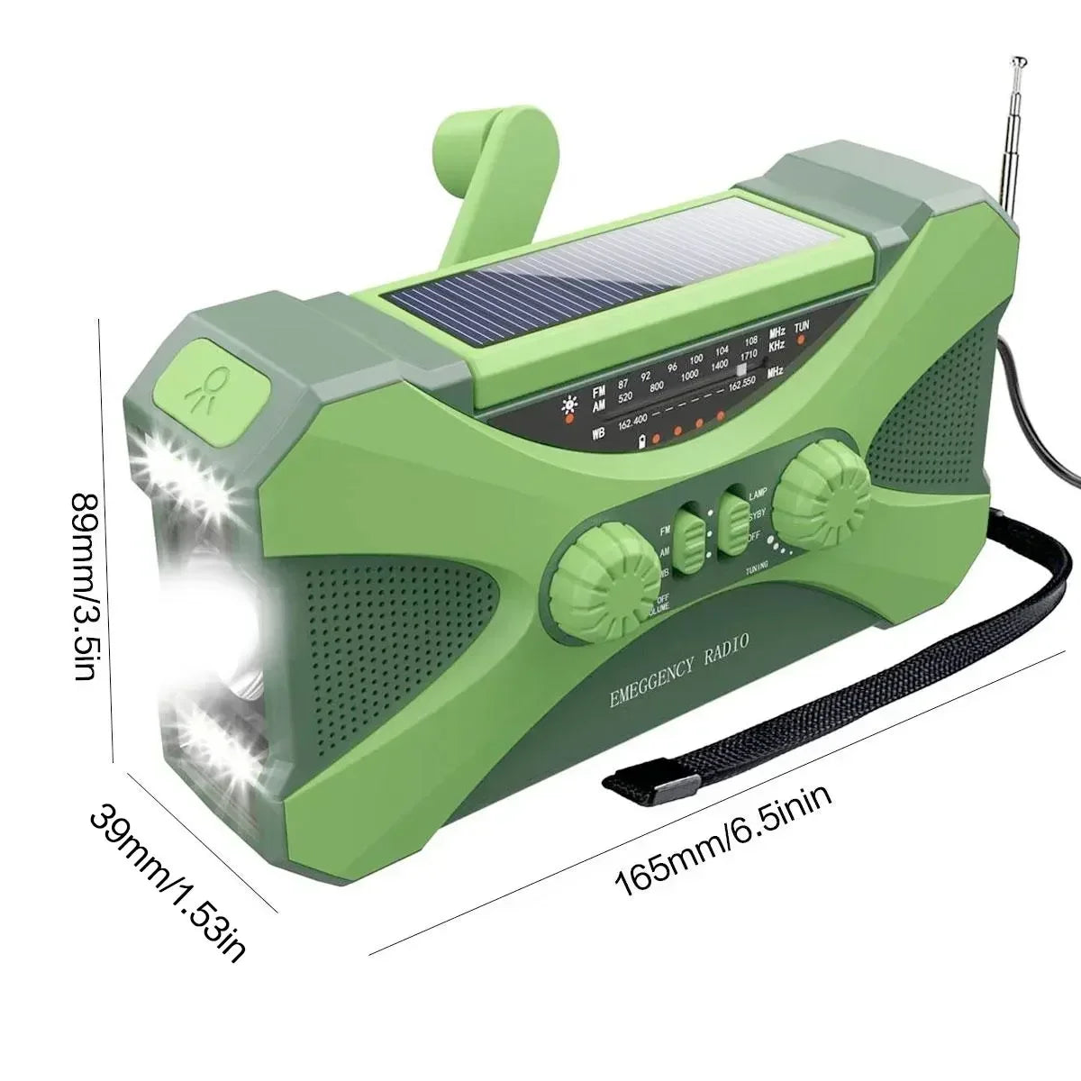 STONEGO 10000mAh Solar Hand Crank Emergency Radio AM FM NOAA