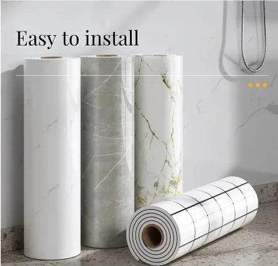 Marble Foam Tile Self Adhesive Wallpaper For Walls And Bathrooms Peel And Stick PVC Vinyl Moisture Resistant-A