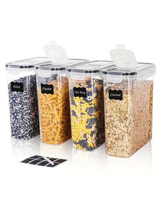 4 Pack 4L Large Airtight Food Storage Containers With Lids