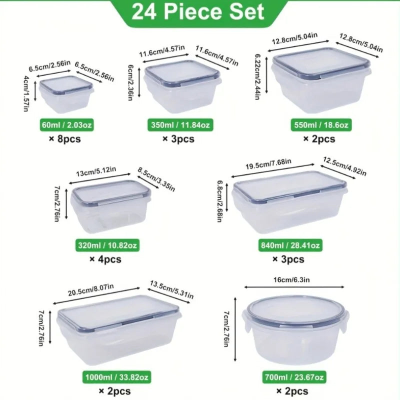 Airtight Food Storage Containers 48 Piece Set Stackable With Locking Lids BPA Free Leak Proof Labels Included-A