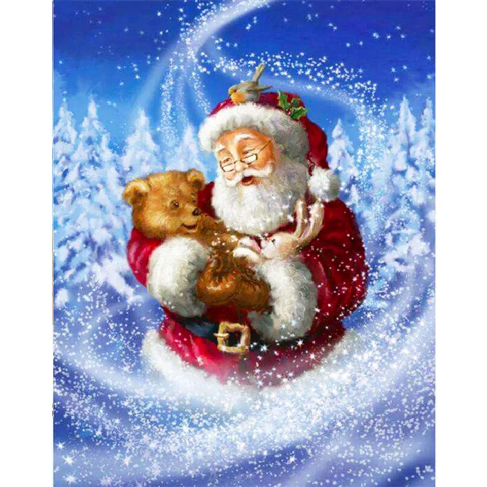 Nianhua 5D Diamond Painting Santa Claus Mosaic Kit Christmas A Full Drill Canvas With Square Or Round Drills-A