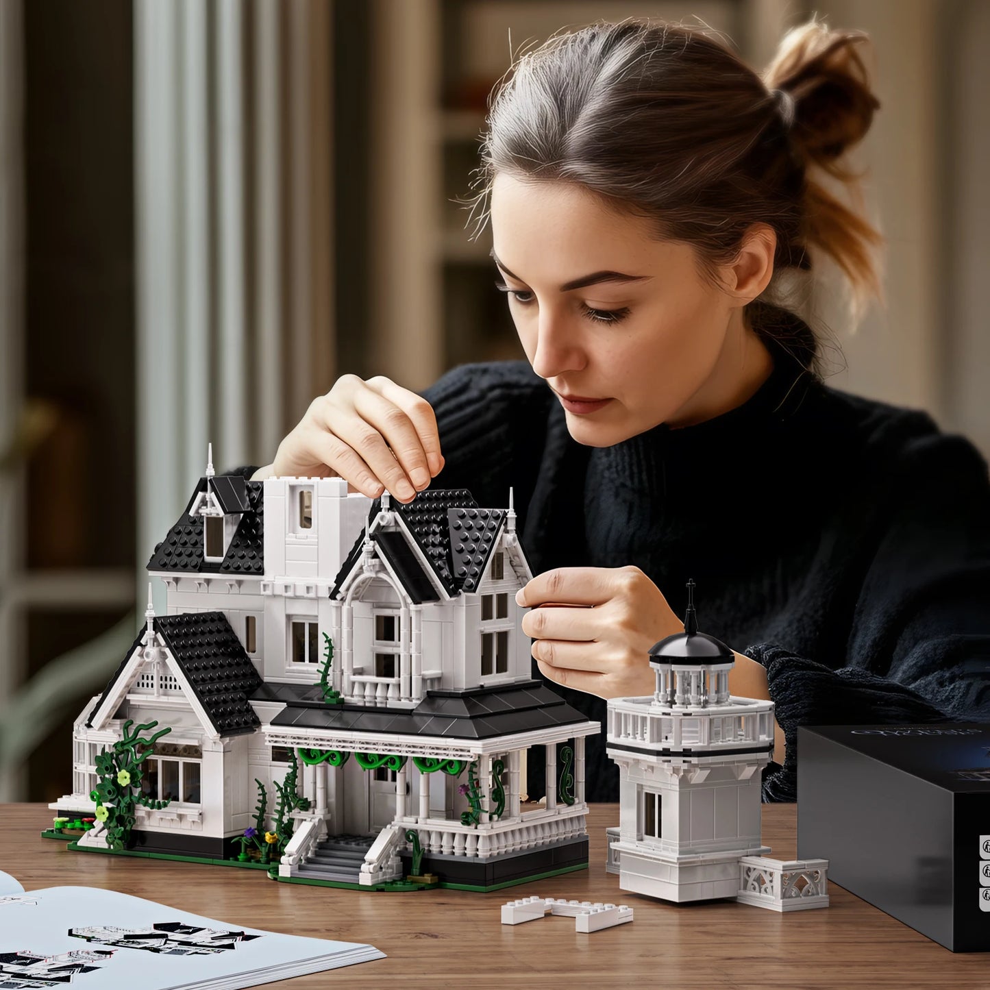 Magic House Building Set Owens House LED Light Victorian Mansion For Home Decor Accent-A