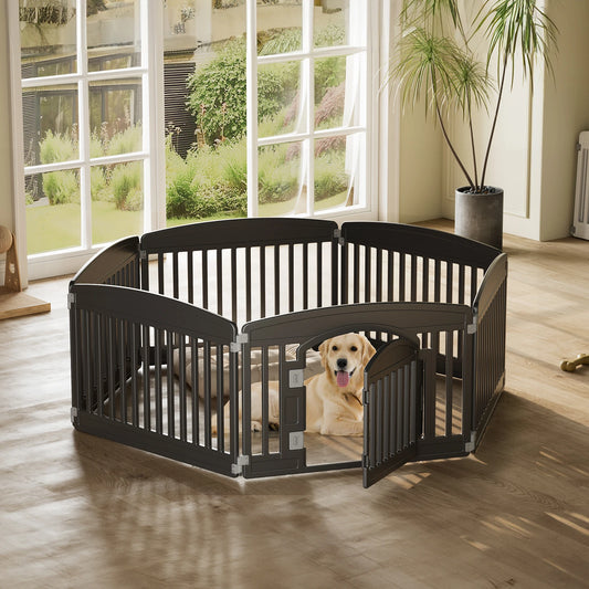 JHK Plastic Dog Playpen Expandable Durable Pet Fence For Medium Dogs