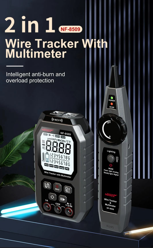 DURFICST Network Cable Tester Wire Tracker Multifunctional PoE RJ45 Voltmeter