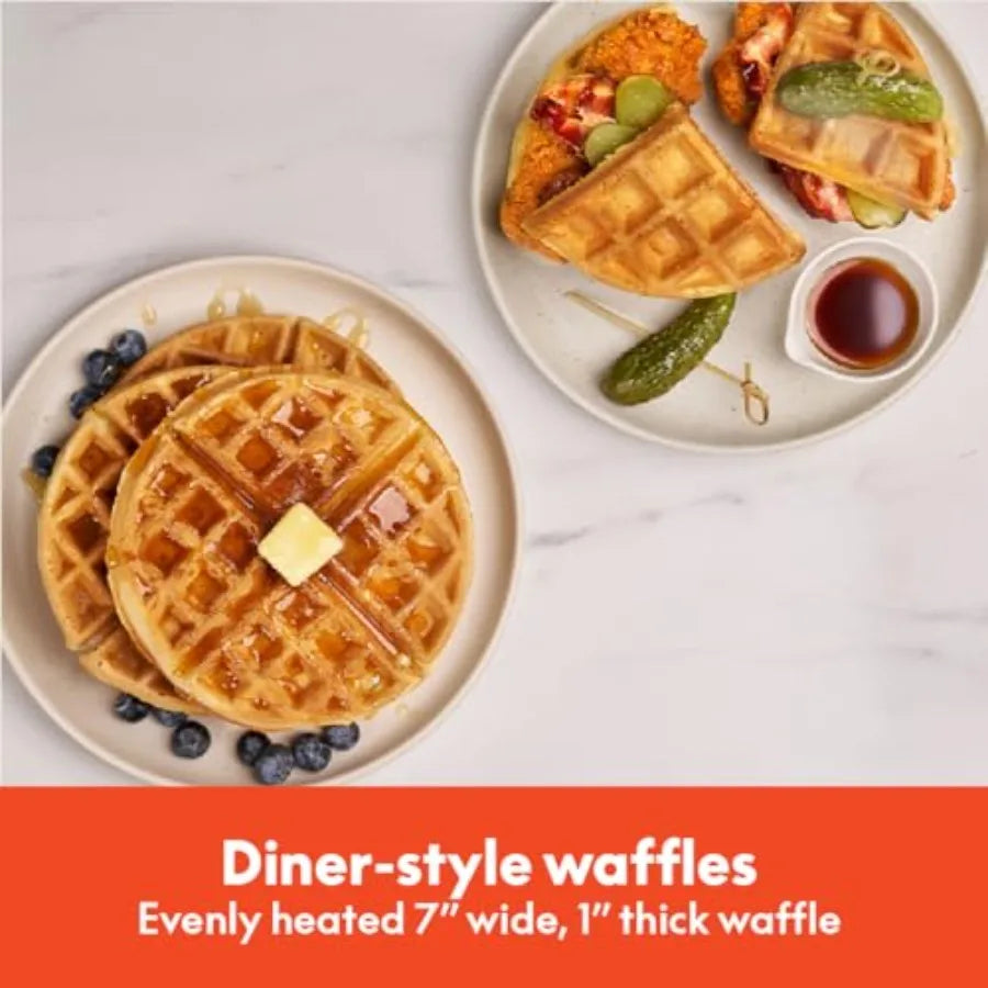 Flip-n-Store Waffle Maker With EverGood Ceramic Nonstick Coating For Easy Release And Cleanup-A