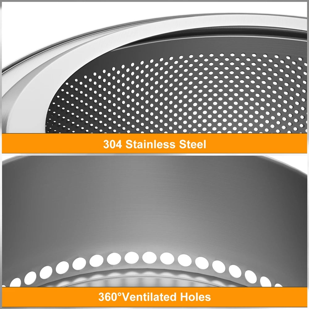 UNHO Smokeless Outdoor Wood Burning Fire Pit Portable Stainless Steel Perforated Design For Airflow-A