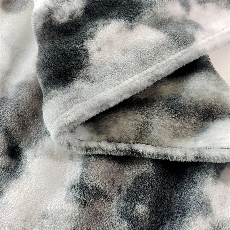 KDV Gradient Bubble Fleece Throw Blanket Plush Faux Rabbit Fur Knit Coral Fleece Texture-A