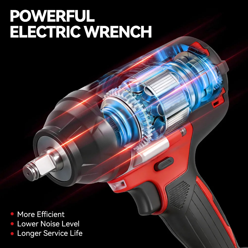 ONEVAN Brushless Electric Impact Wrench 1800 Nm Torque Cordless Tool A Stepless Speed Switch 0 To 7200 IPM-A