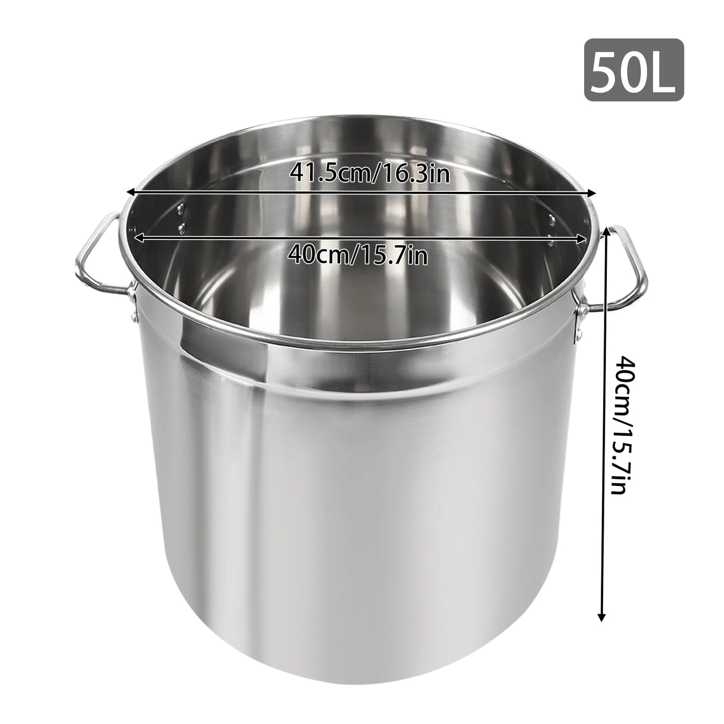 Stainless Steel Soup Pot With Lid And Handles Induction Compatible