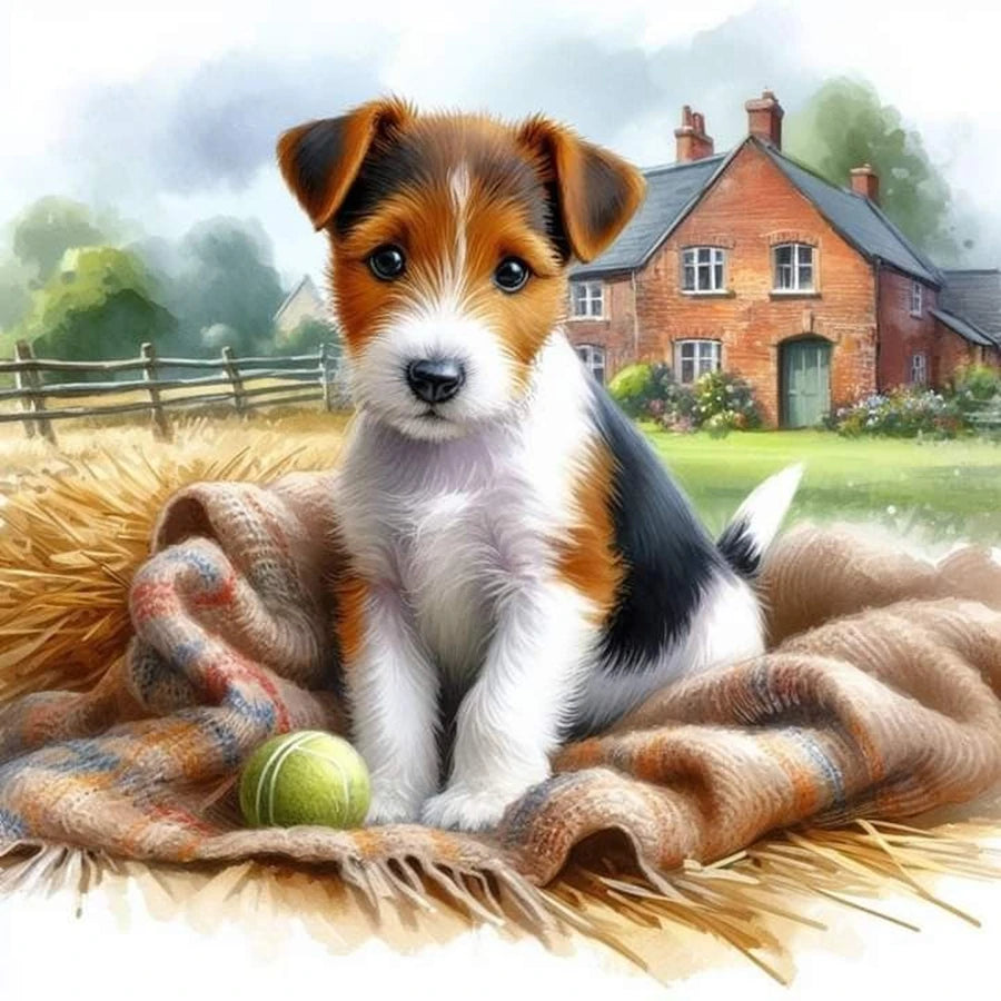 5D Diamond Art Painting Jack Russell Terrier Mosaic Kit A Full Pasting Area Includes Canvas Tools-A