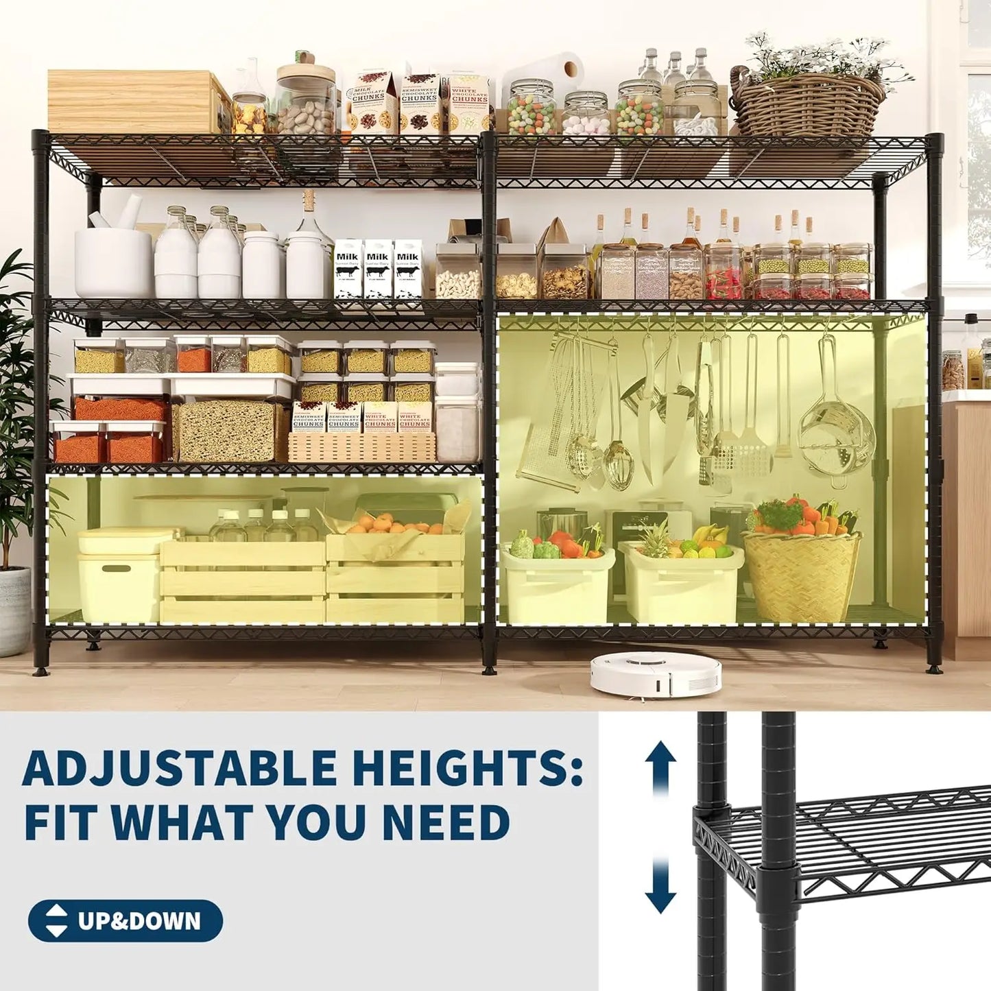 Twister CK Heavy Duty Metal Shelving Unit Five Tier Storage Adjustable L Shaped Layout For Garage And Workshop-A