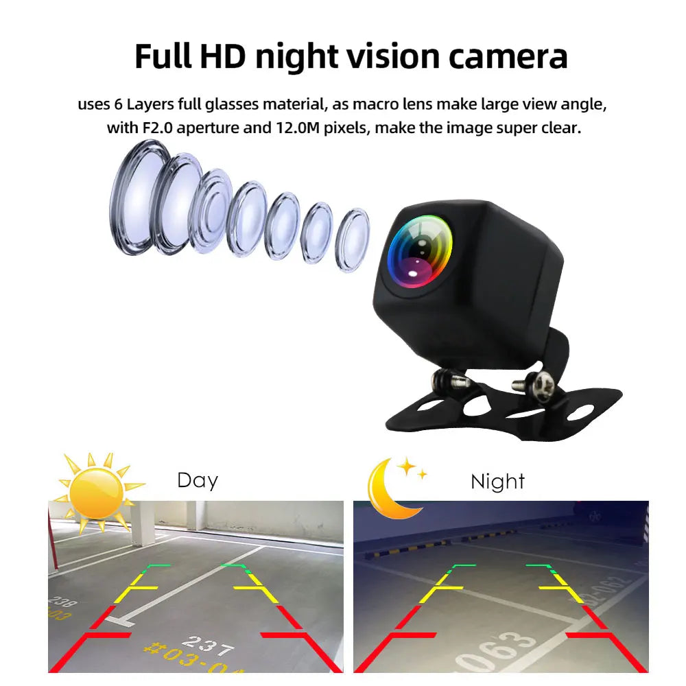 HIZPO 1080P AHD Rear View Backup Camera With Night Vision Bracket For Easy Reversing And Obstacle Detection-A
