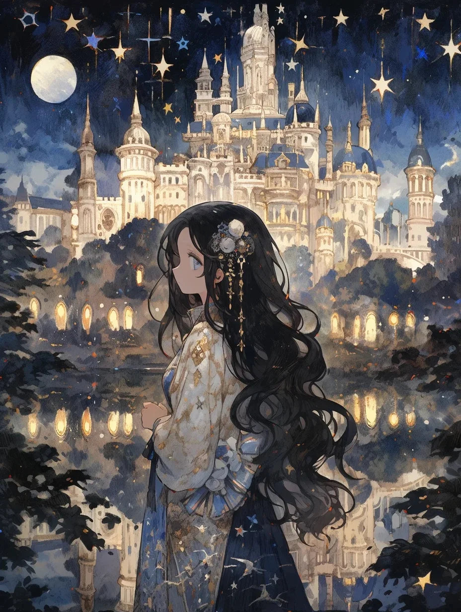 Potdemiel Fairy Dust DIY 5D Diamond Painting Dream Castle Mosaic Full Drill Square Or Round Diamonds-A