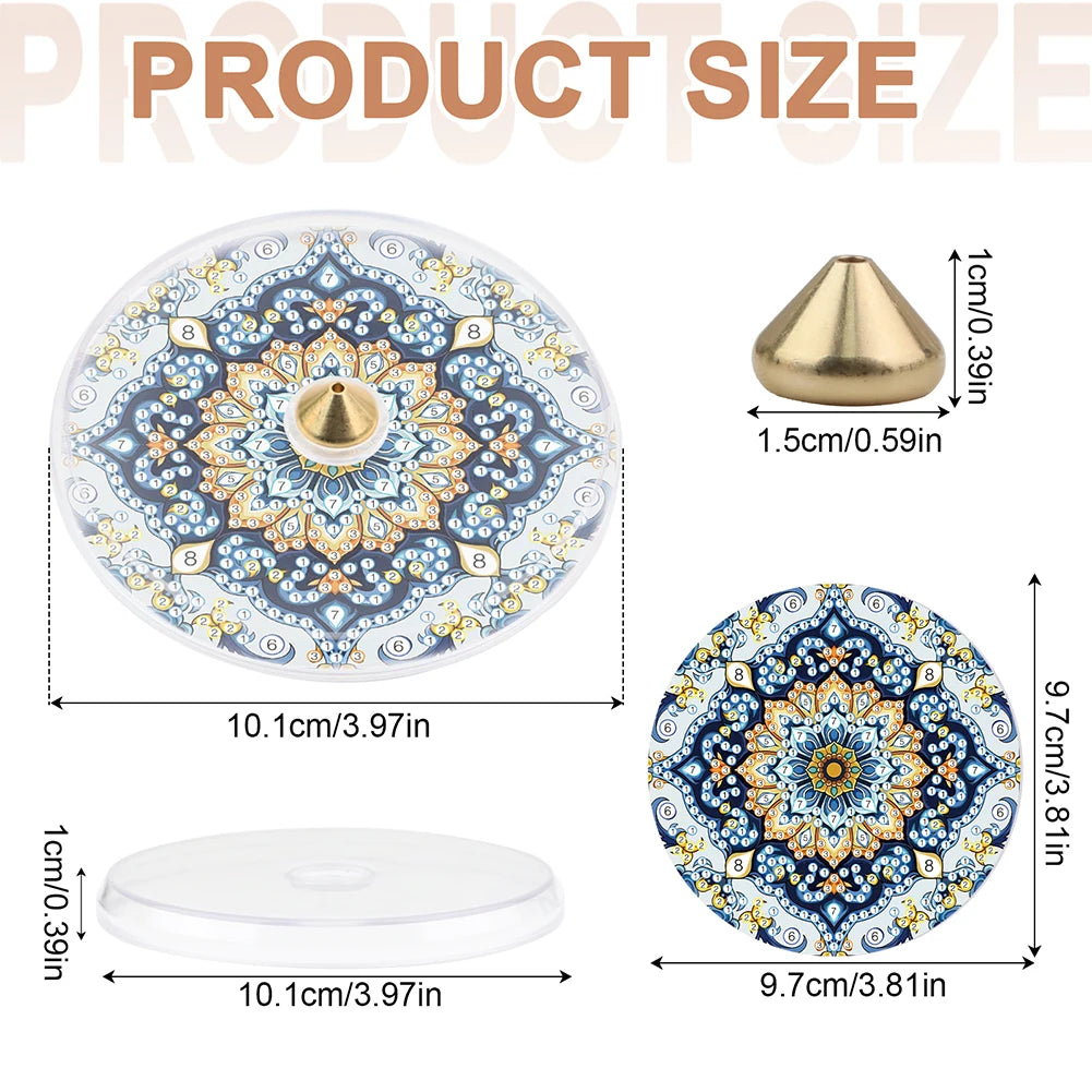 2Pcs 5D DIY Diamond Art Incense Holder Acrylic Aroma Stand Yoga Meditation