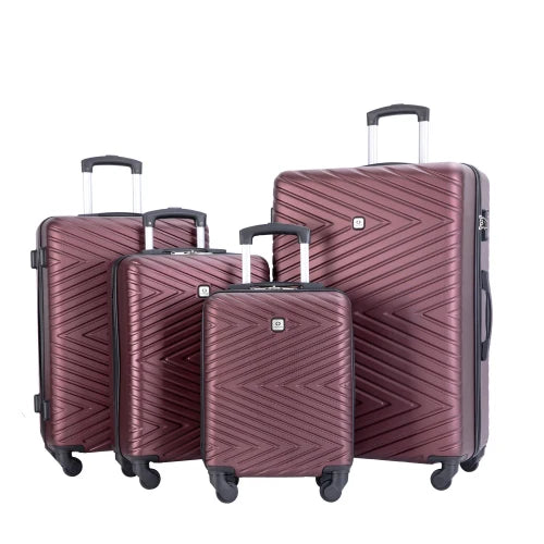 Travelhouse 4 Piece ABS Luggage Set With Spinner Wheels And TSA Locks Hardside Waterproof Suitcases-A