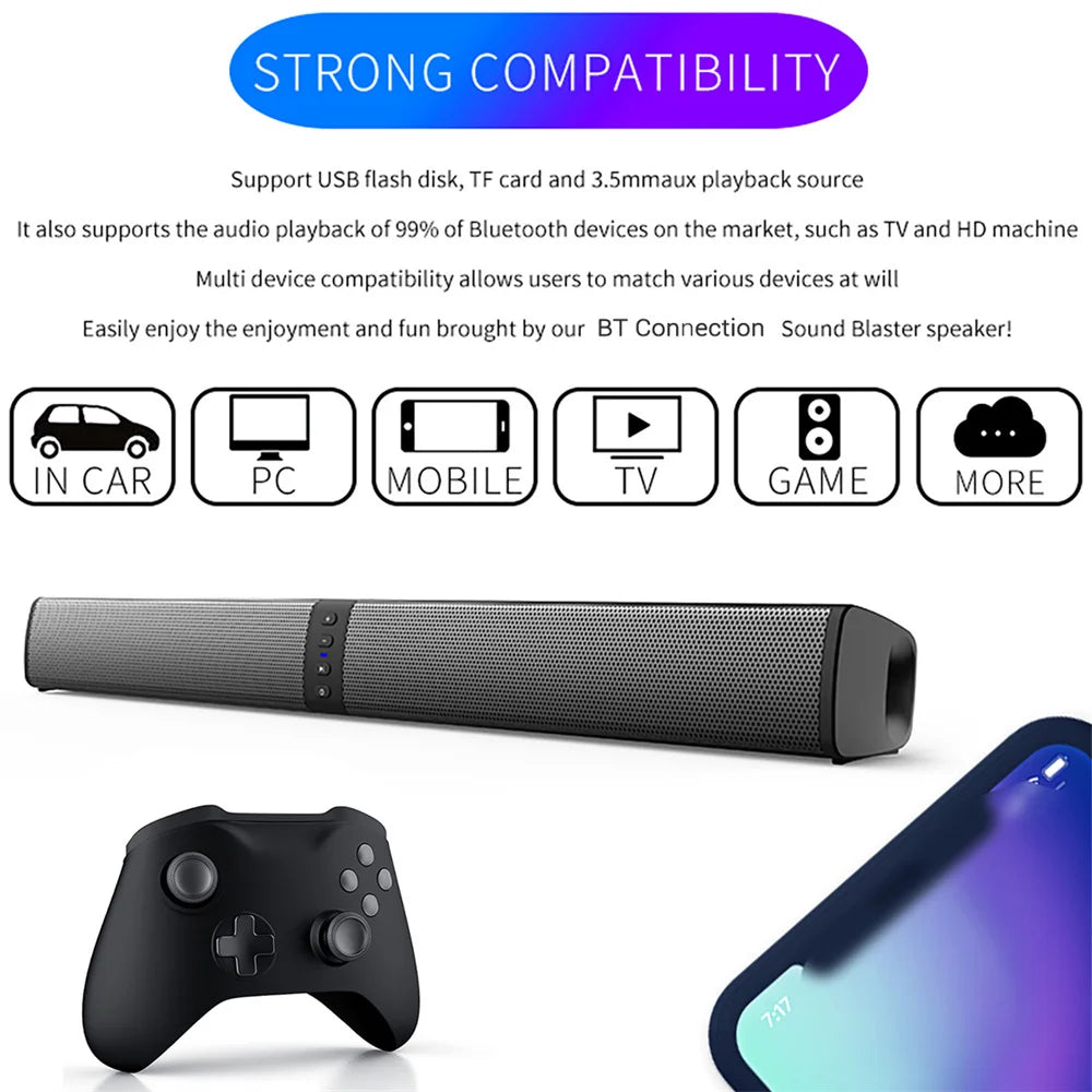 CURUK Wireless Bluetooth TV Sound Bar Two Speaker System With 20W Output And Bluetooth Five Point Zero-A