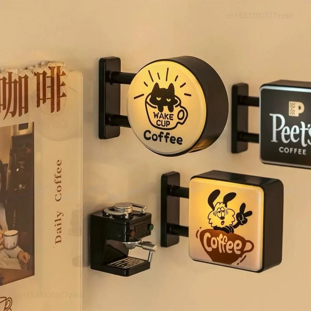 Retro Coffee Corner Light Sign Fridge Magnet For Home Decor And Kitchen Vibe Brightens Your Fridge-A