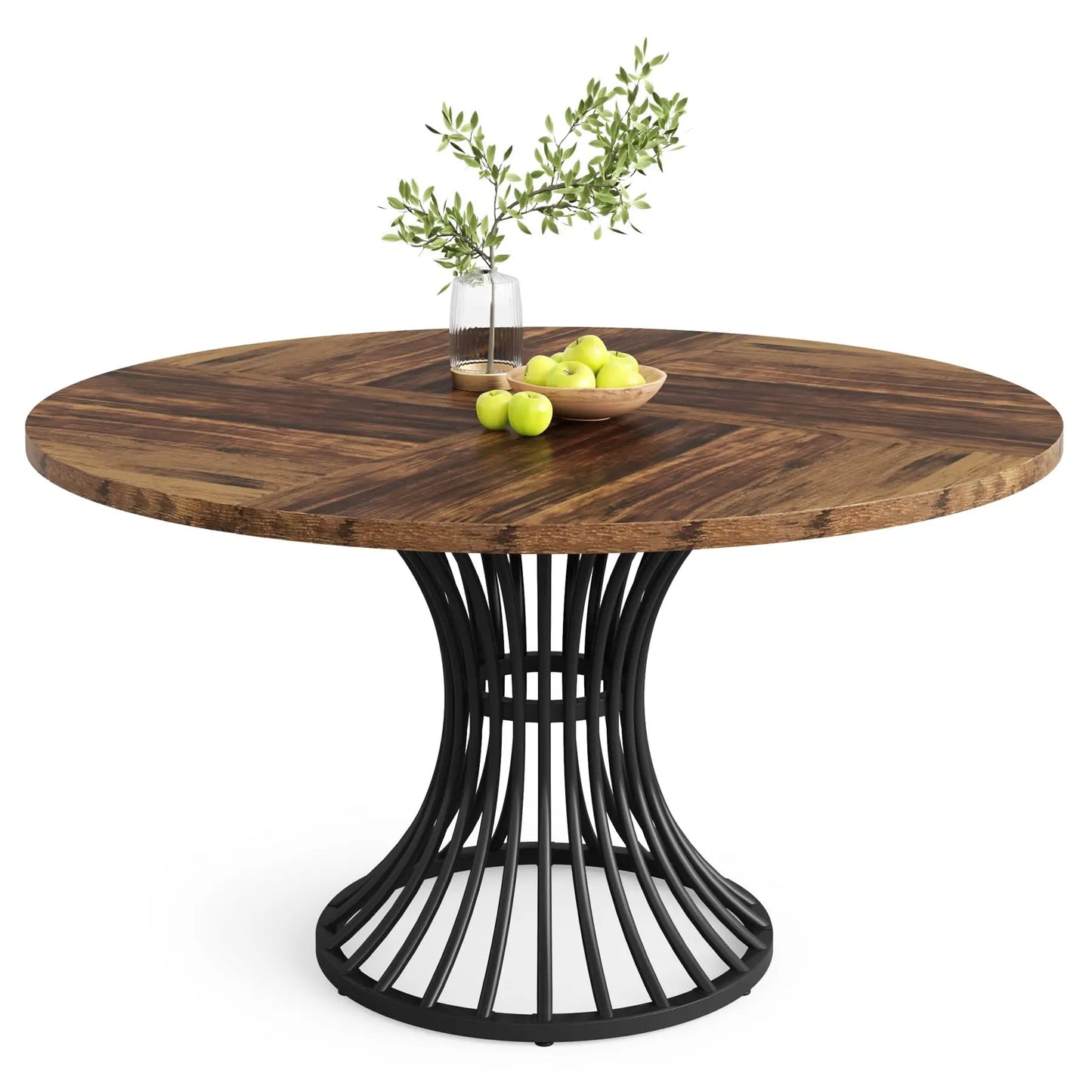 Tribesigns Round Dining Table Farmhouse Style For Dining Room With Scandinavian Inspired Curves Durable Everyday Use-A