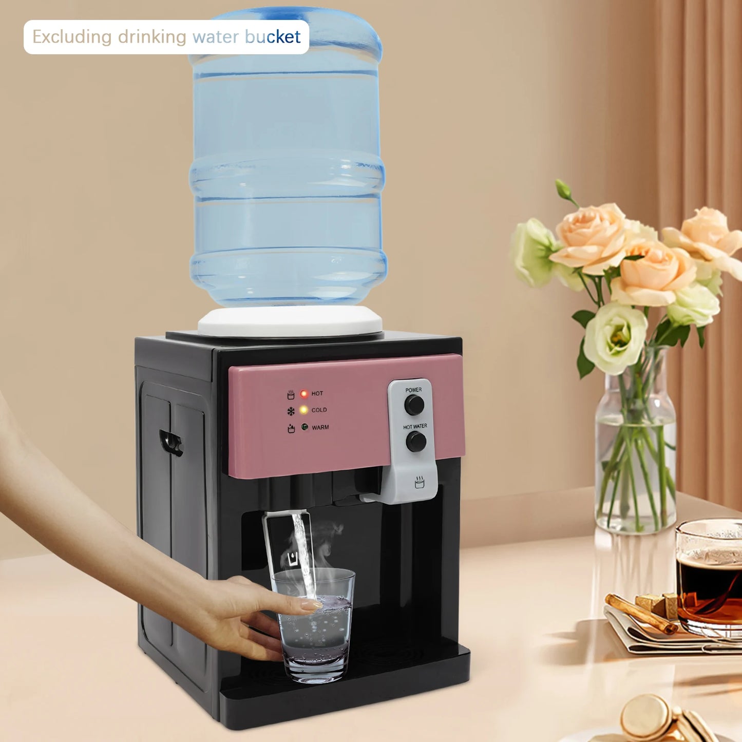HS 09 Hot Cold Desktop Water Dispenser With Detachable Reservoir And Stainless Steel Liner For Home Office-A