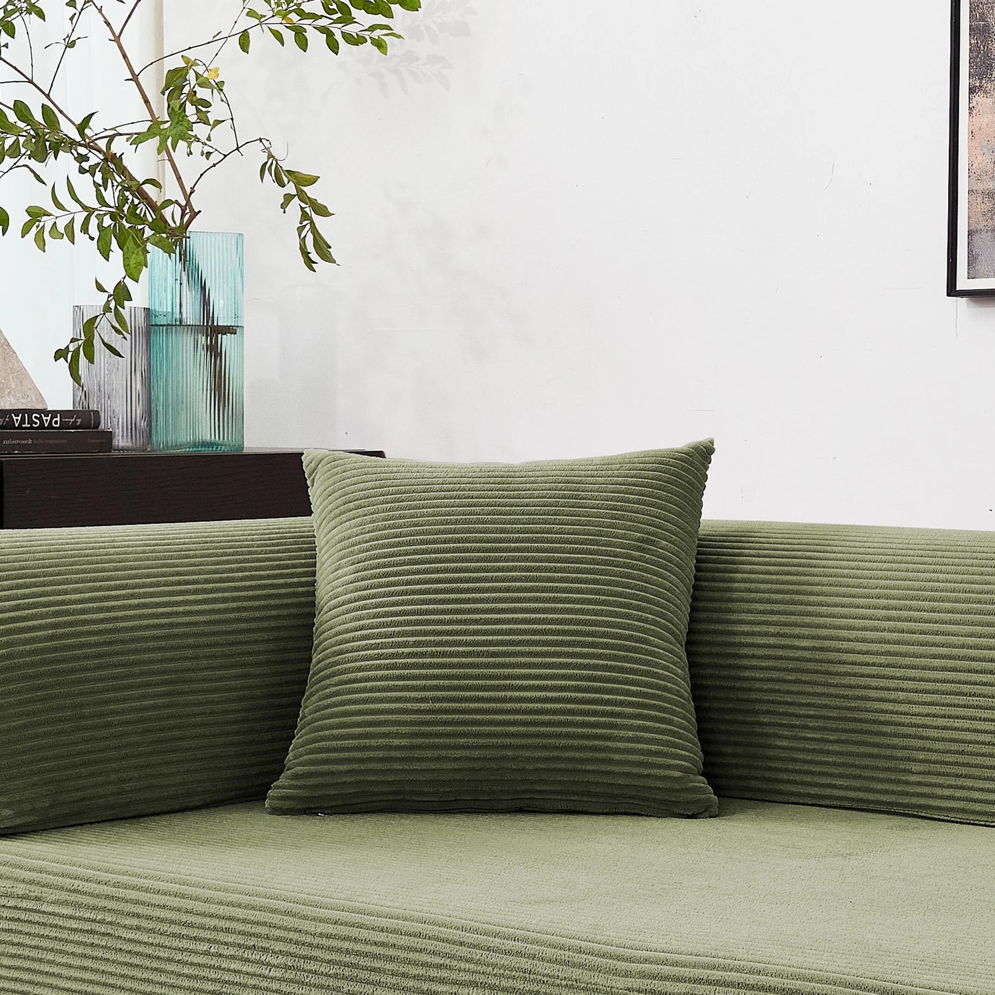 Foldable Convertible Futon Sofa Bed With L Shaped Armrests For Small Spaces Corduroy Upholstery High Density Foam-A