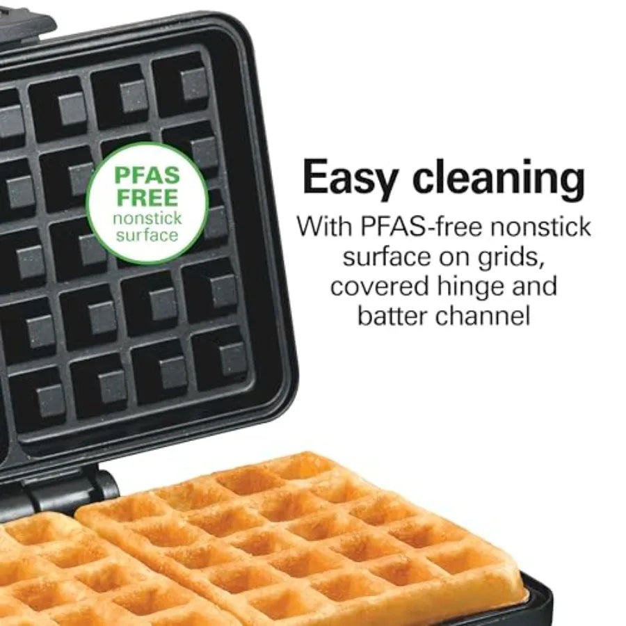 Belgian Mini Waffle Maker With Shade Control Makes Two