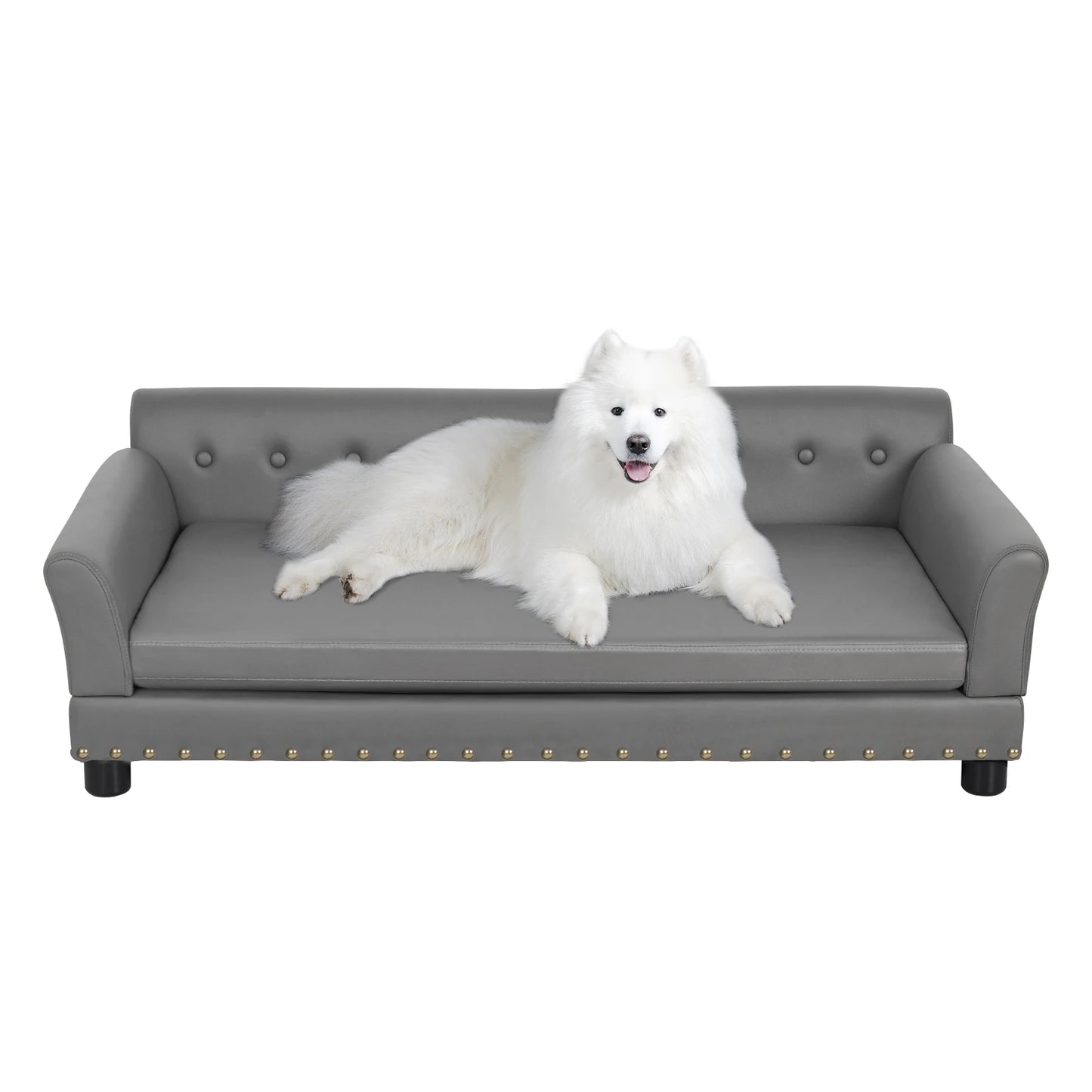 Bingopaw Rectangle Elevated Dog Bed And Sofa For Medium And Large Dogs Cushioned Support And Modern Design-A