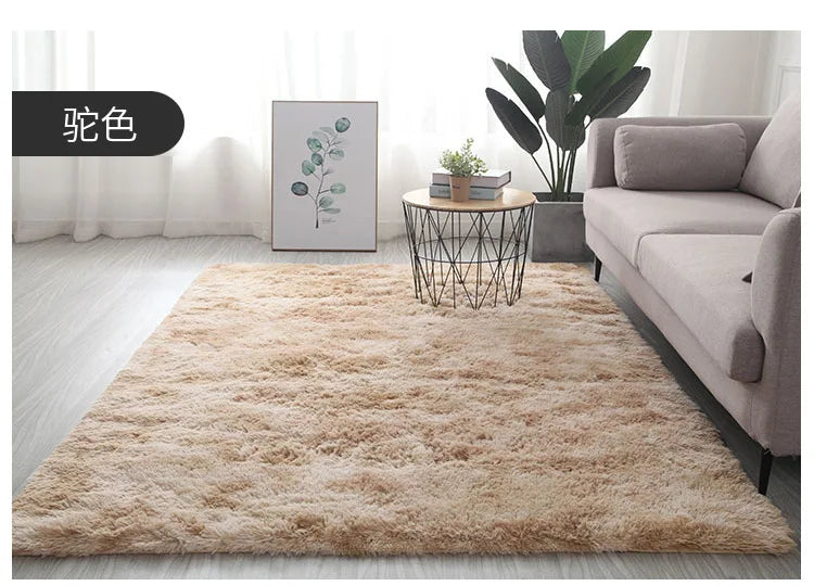 Rakks Tie Dye Silk Plush Geometric Living Room Rug 100 Percent Polyester Pile Ultra Soft-A