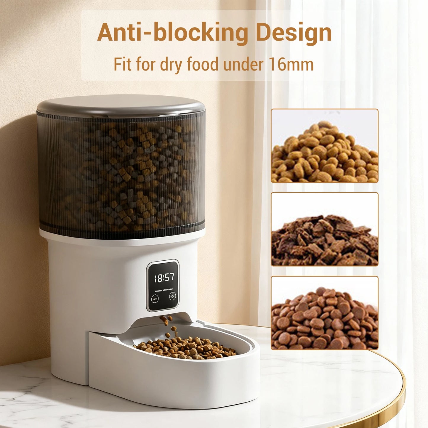 HiMISS Programmable Pet Feeder With Timer And Portion Control Large 4L Capacity For Cats And Small To Medium Dogs-A
