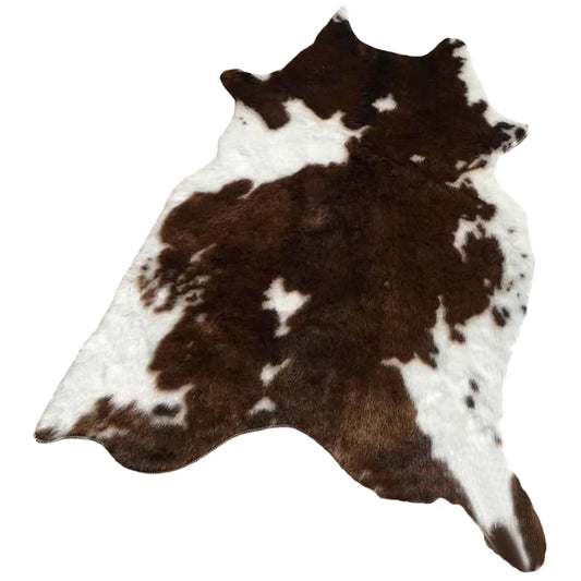 Brown Cow Pattern Area Rug For Living Room Soft Durable Carpet Adds Cozy Comfort-A